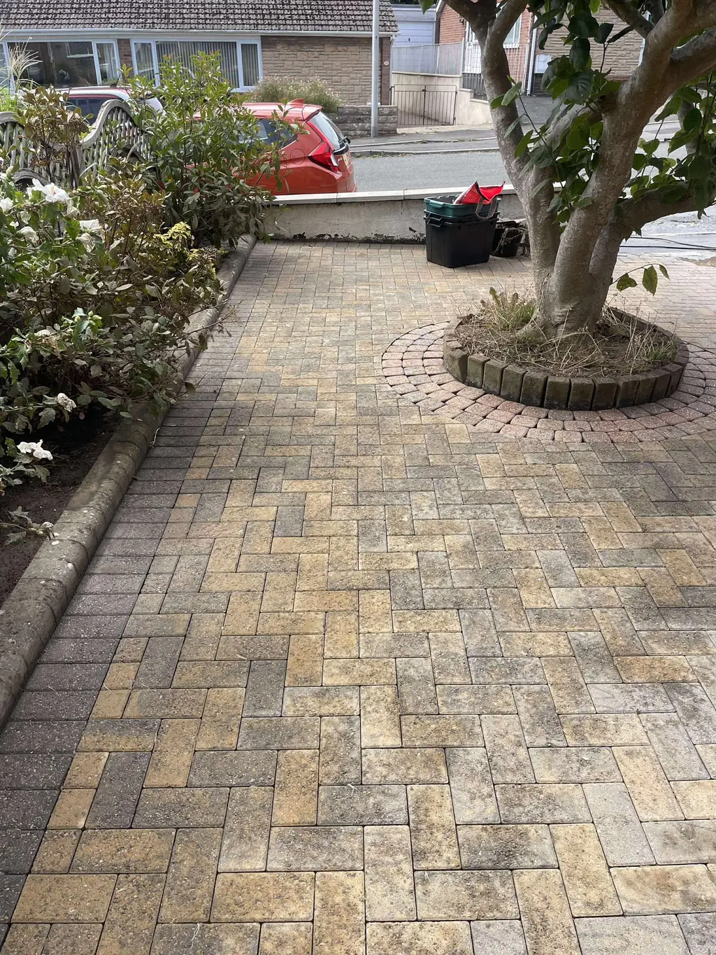 Patio before — patio pressure wash